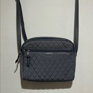 Vera Bradley Charcoal Quilted Crossbody Bag with matching wallet EUC
